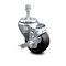 Service Caster 3 Inch Soft Rubber Wheel Swivel 3/8 Inch Threaded Stem Caster with Brake SCC SCC-TS20S314-SRS-TLB-381615 - alternate 2